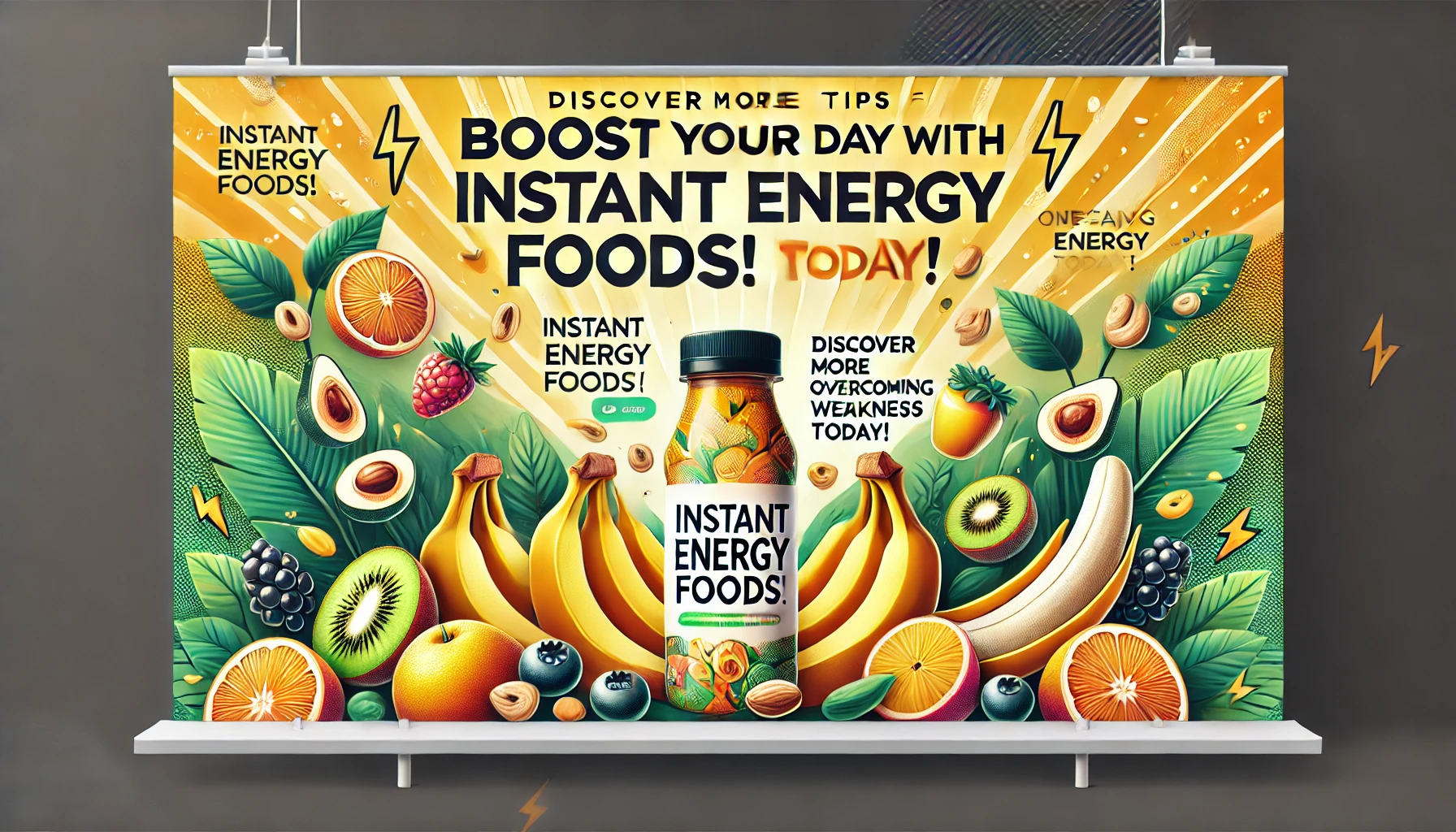 Instant energy food for weakness - a selection of energy-boosting snacks