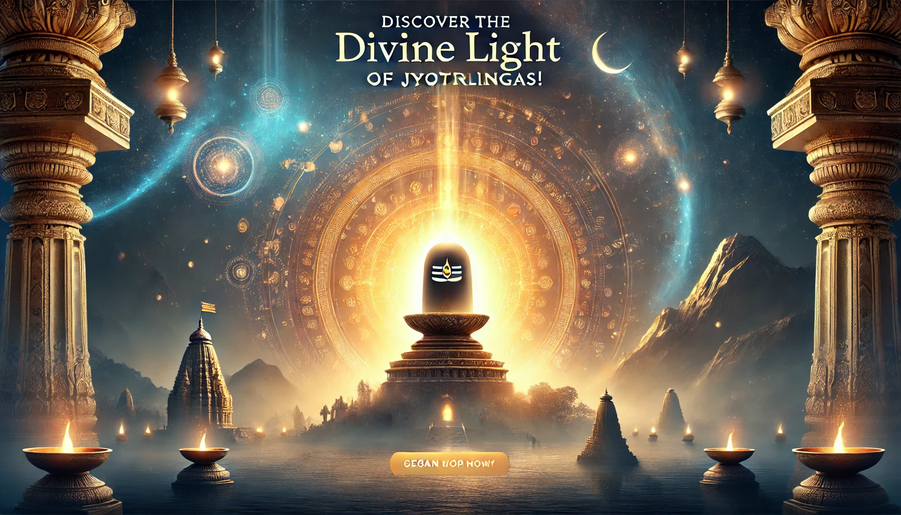 The significance of Jyotirlingas - a glowing Shiva linga surrounded by divine energy