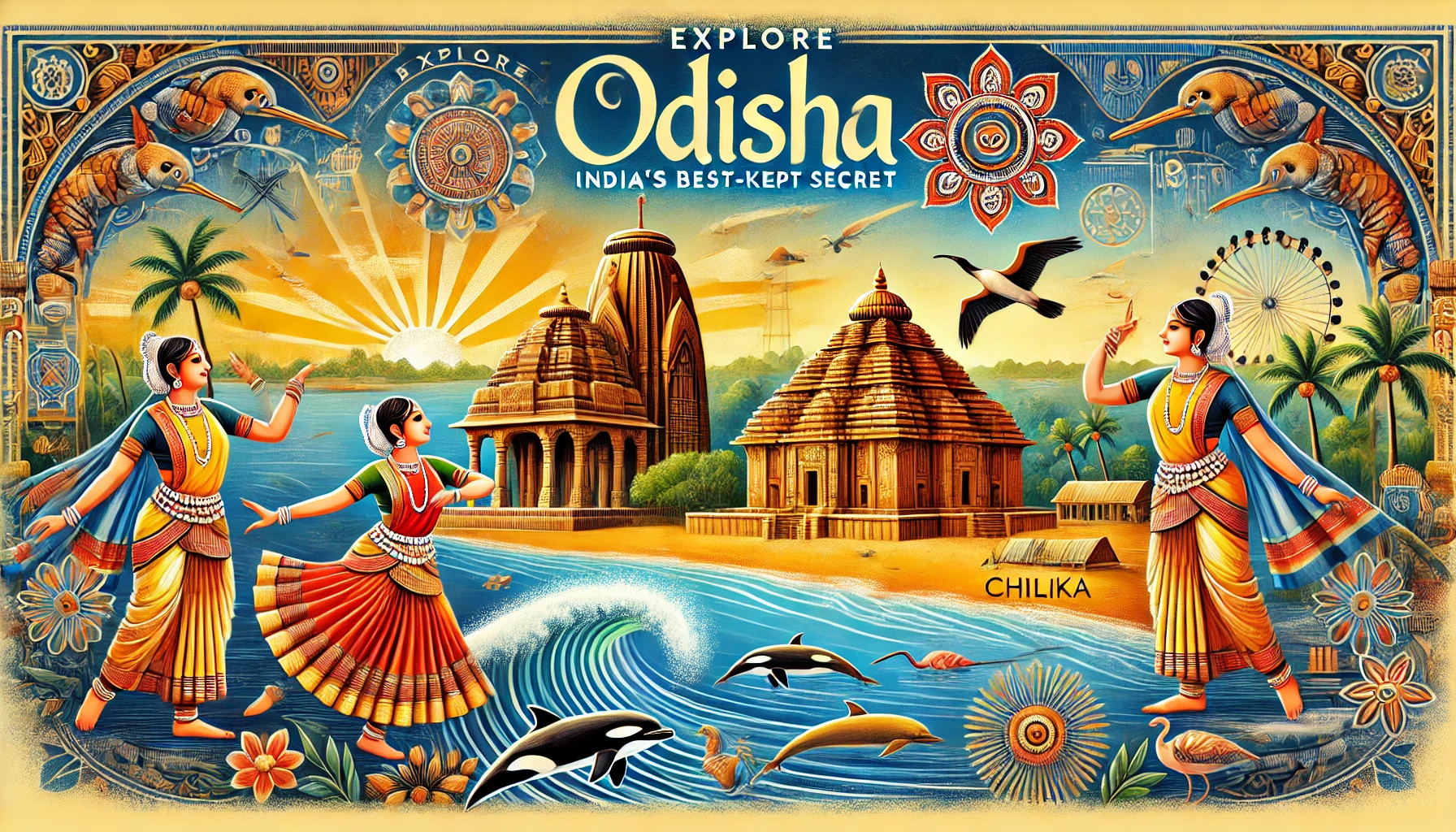 Odisha tourism showcasing temples, beaches, and cultural heritage