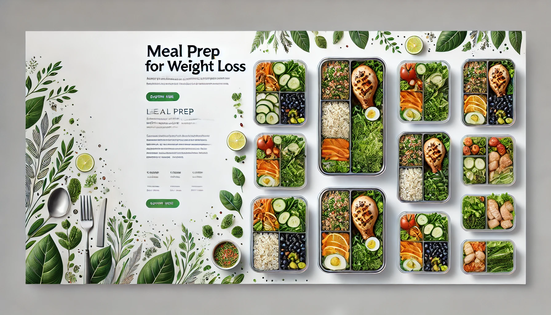 Meal prep for weight loss with balanced portions of protein, veggies, and healthy carbs