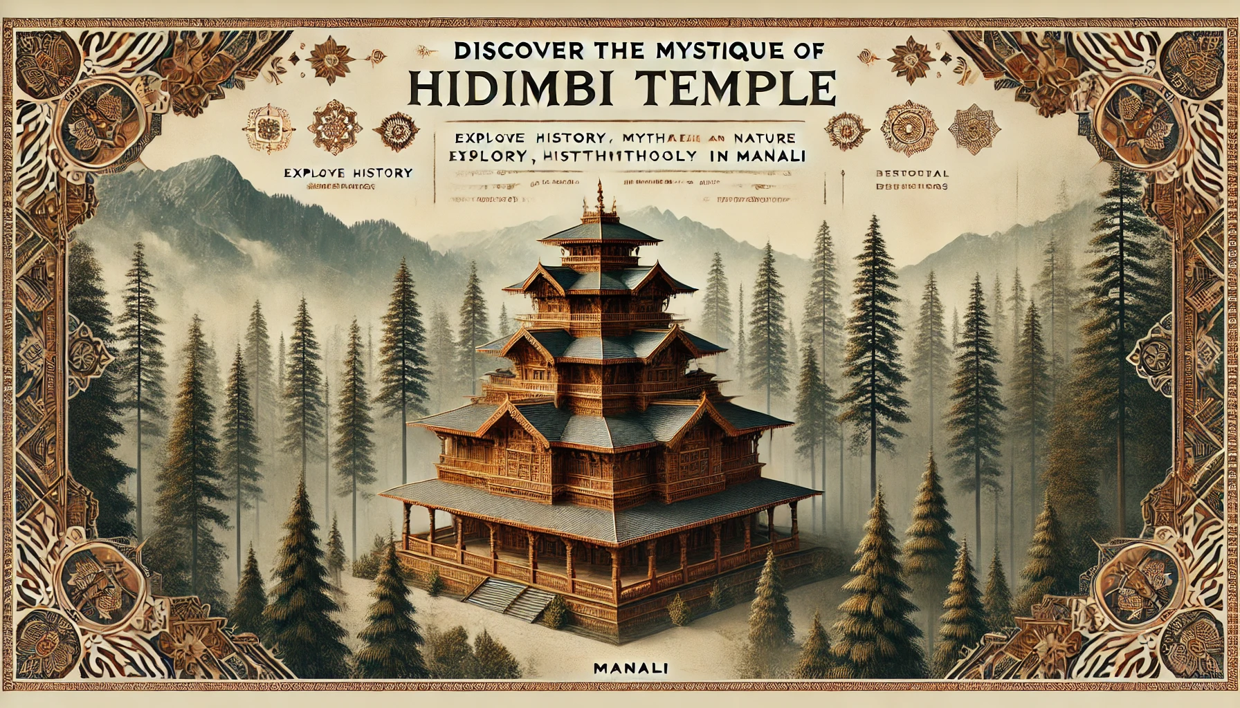 Hidimbi Temple in the scenic cedar forest of Manali