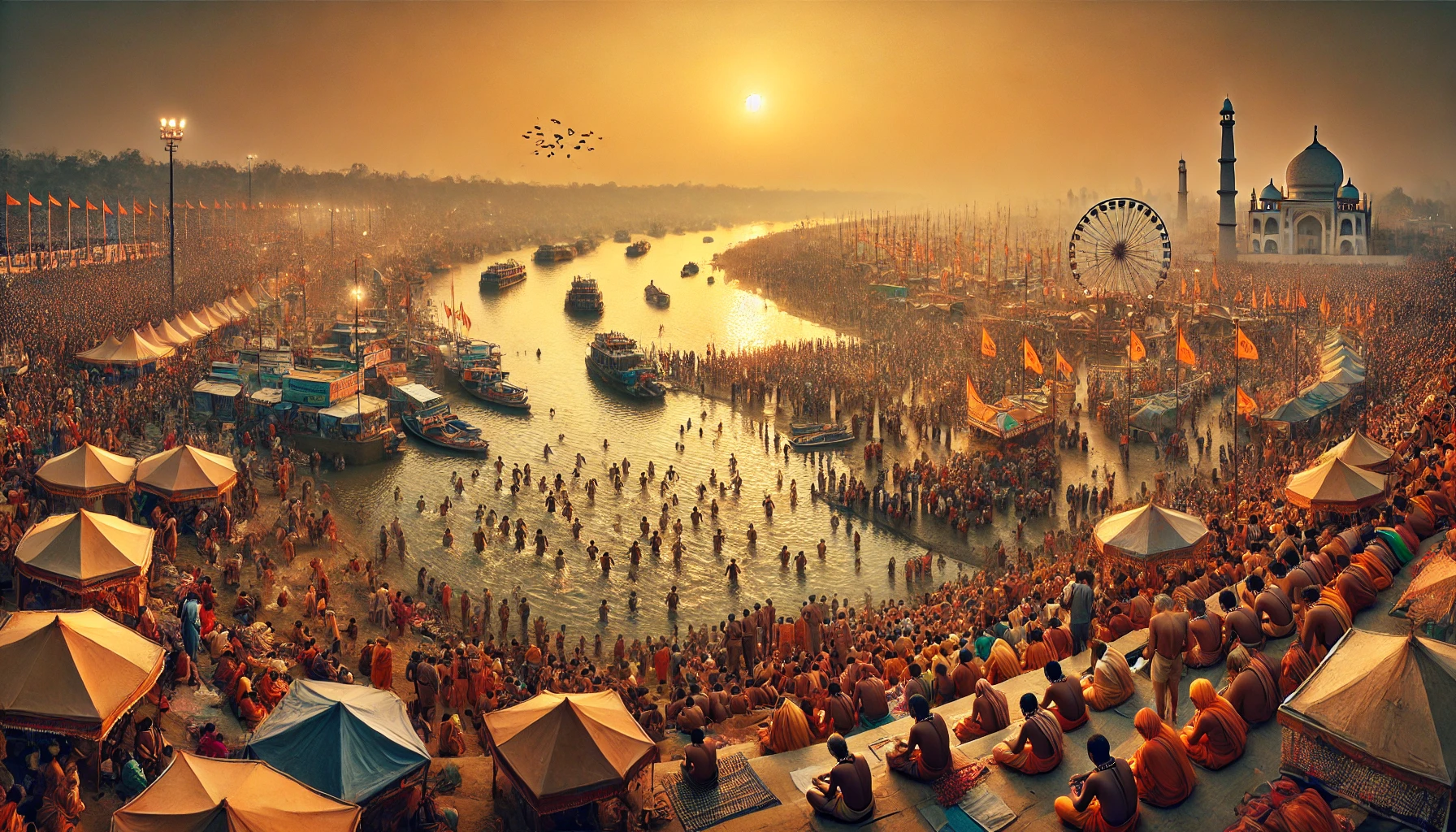 Mahakumbh Mela behind story - a spiritual gathering in India.