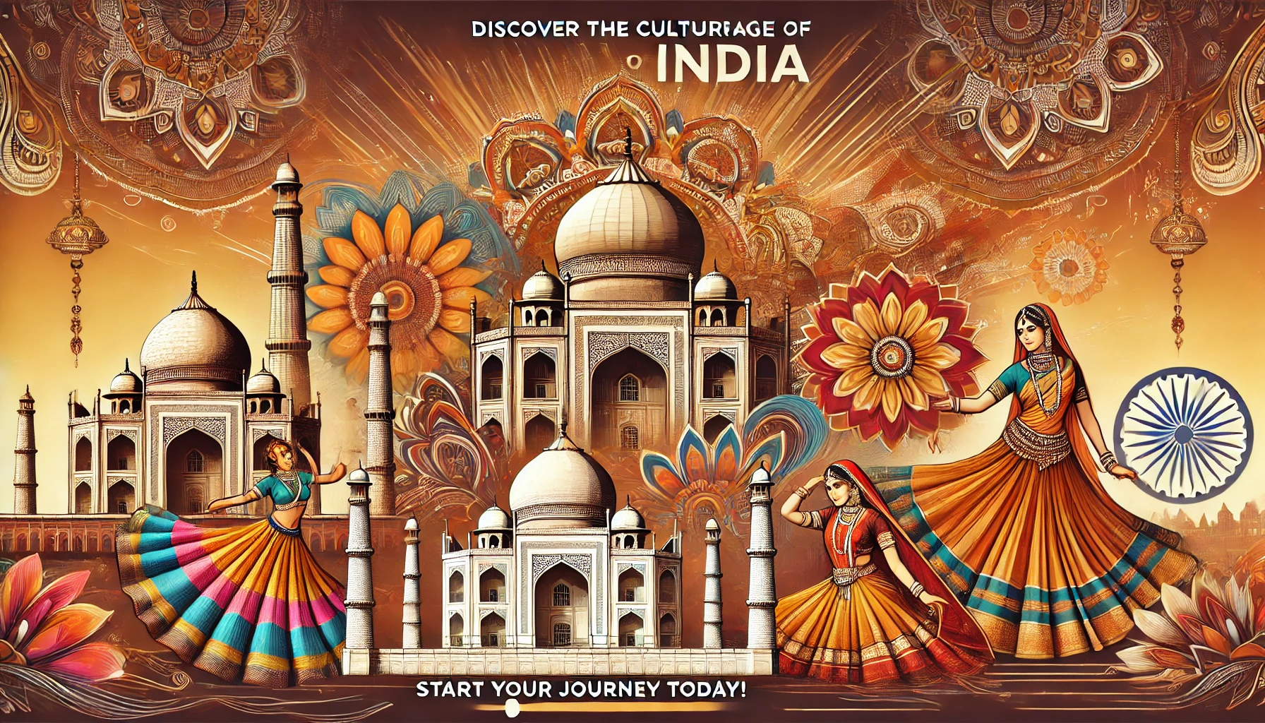 A collage of Indian cultural heritage showcasing temples, traditional dances, and vibrant festivals.