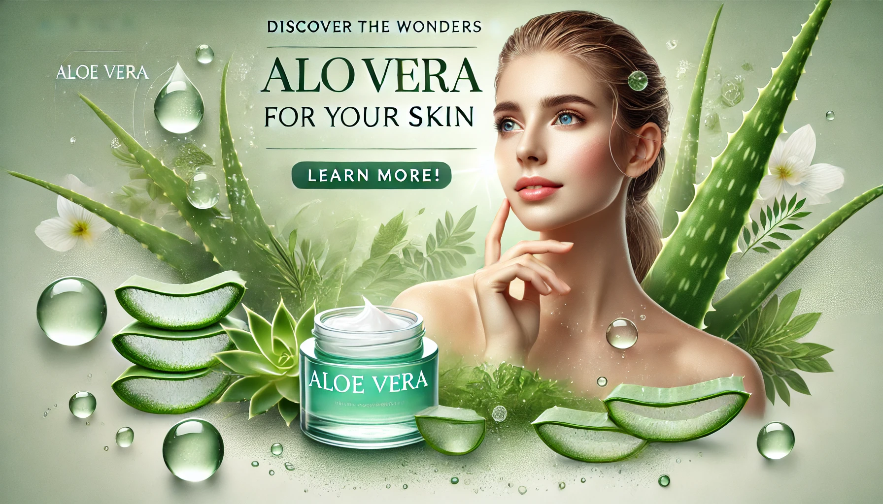 Aloe vera gel in a jar next to fresh aloe vera leaves, highlighting its benefits for skin care.